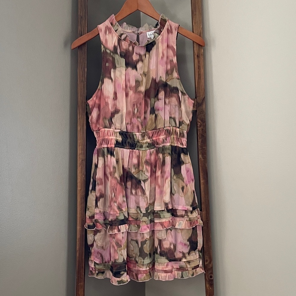 Nicole Miller Pink and Green Dress